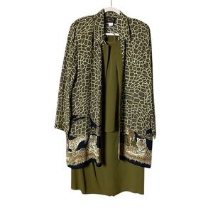 Vintage Season Design Women's 3 Piece Set Maxi‎ Skirt Jacket Tank Animal …